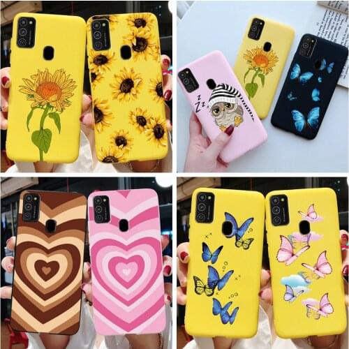 For Samsung Galaxy M21 Case Samsung M21 M 21 M215F SM-M215F/DS 2020 6.4" Case Cute Soft Shockproof Candy Phone Back Cover Cases
