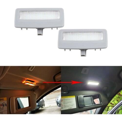 For BMW F10 F11 F07 F01 F02 F03 F04 2x White SMD Car Interior Led Vanity Mirror Visor Reading Lights Lamps