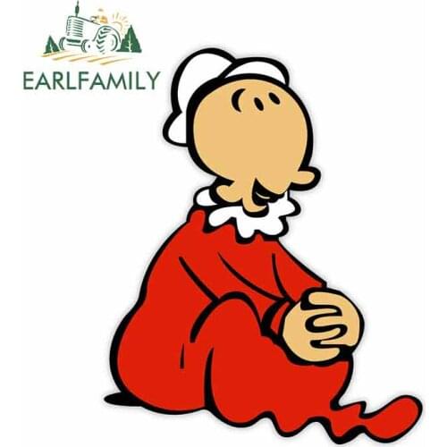 EARLFAMILY 13cm x 10.6cm Anime for Popeye The Sailor Cartoon Car Stickers Vinyl JDM RV VAN 3D DIY Fine Decal Truck Accessories