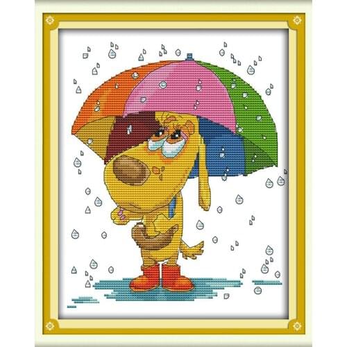 Everlasting Love Waiting In The Rain Ecological Cotton Cross Stitch 11CT And 14CT Printed Christmas New Year
