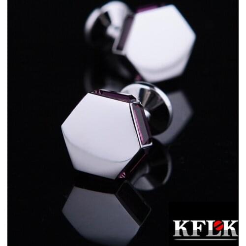 KFLK Jewelry shirt cufflink for mens Brand Crystal Cuff link Fashion Button Male Luxury Wedding Groom High Quality guests