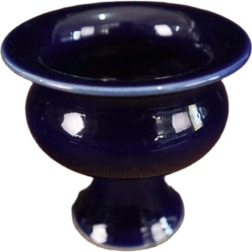 China Old Porcelain Ji Blue Glazed Goblet