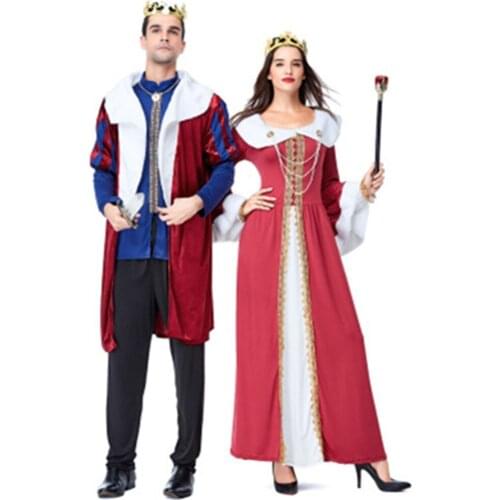 Halloween European Royal Retro Court Costume Christmas Party Masquerade British Aristocratic Queen And King Costume