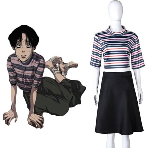 Anime Cosplay Costumes Summer Killing Stalking Yoonbum Yoon Bum TShirt+Skirt Wig Suit Women Girls Halloween Costume C45K239