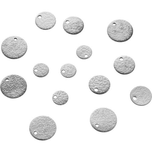 50pcs/Lot Real Stainless Steel 6/8/10mm Round Charms Pendants for DIY Jewelry Making Necklace Bracelet Earring Accessories