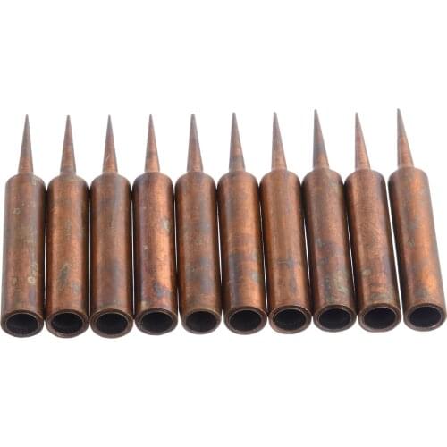 10Pcs Copper Soldering Head Lead-free 900M-T-I Soldering Tip Welding Soldering Iron Tip for Soldering Rework Station Repair Tool