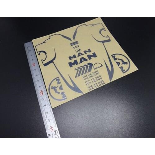 Tamiya MNA TGX metal logo sticker decals set for 1:14th scale remote control model actros 56325 56329 tractor trailer