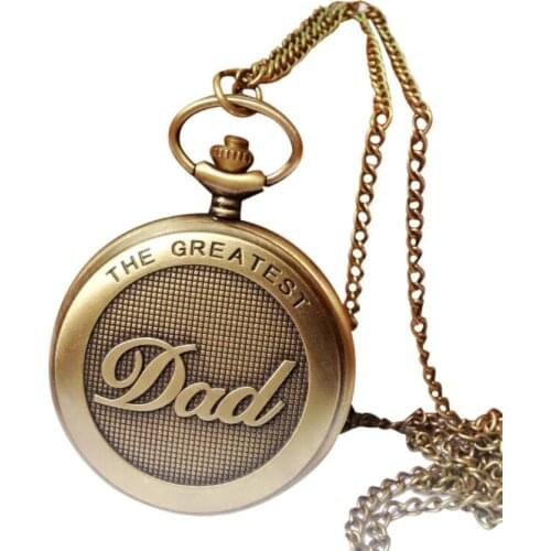 Moment # L05 2018 Grown Alloy Fashion Vintage Chain Retro The Greatest Pocket Watch Necklace For Grandpa Dad Gifts