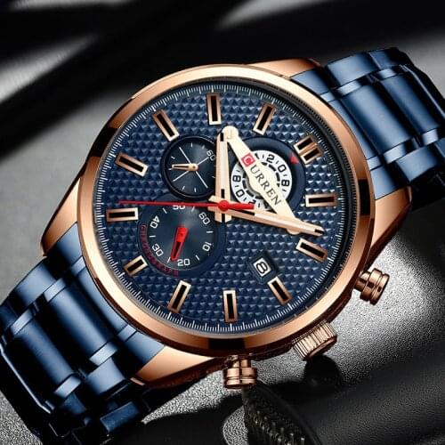 New Mens Watches CURREN Brand Fashion Design Men Watch Sport Waterproof Stainless Wristwatch Male Quartz Relogio Masculino