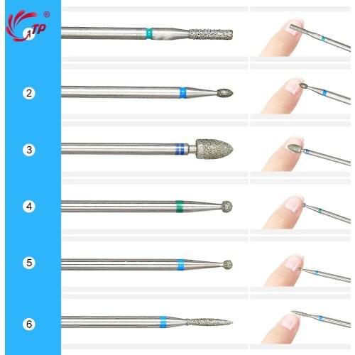 12PCS Diamond Nail Drill Bits Set Cutters For Manicure Set Ceramic Nail Drill Bits Set Milling Cutter For Pedicure Nail File Art