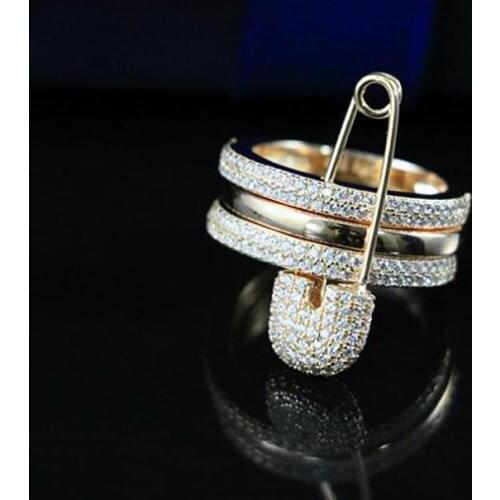 New Popular Three Circle Sets Cluster Buckle Ring Gold Color Removable Knuckle Rings for Women Fashion Jewelry