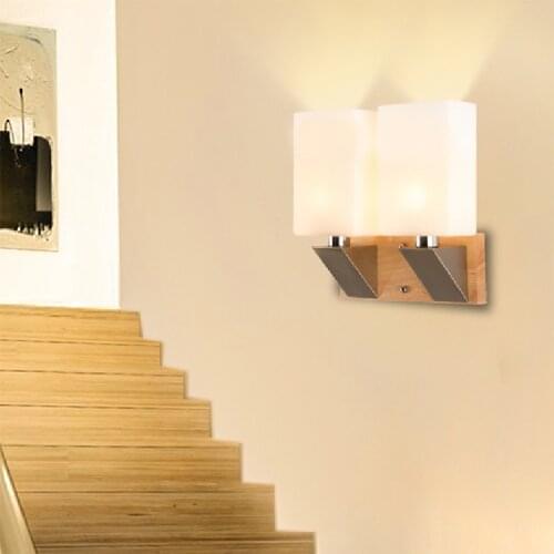 New Nordic Wooden Product Wall Lamp Modern Creative Led Living Room Indoor Bedside Wall Lamp Corridor Staircase Aisle Light