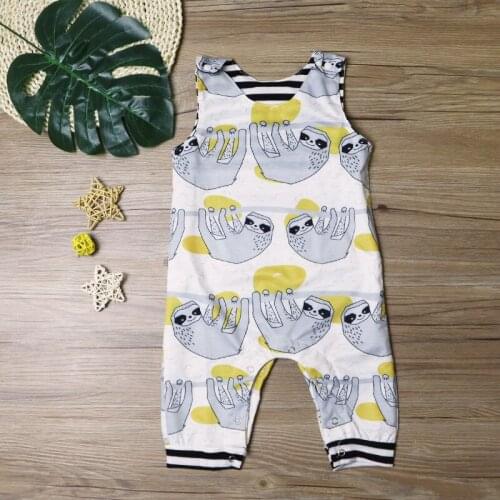 0-3Y New Fashion Summer Infant Baby Girls Boys Rompers Sleeveless Cute Cartoon Cotton Jumpsuits Baby Boy Clothes