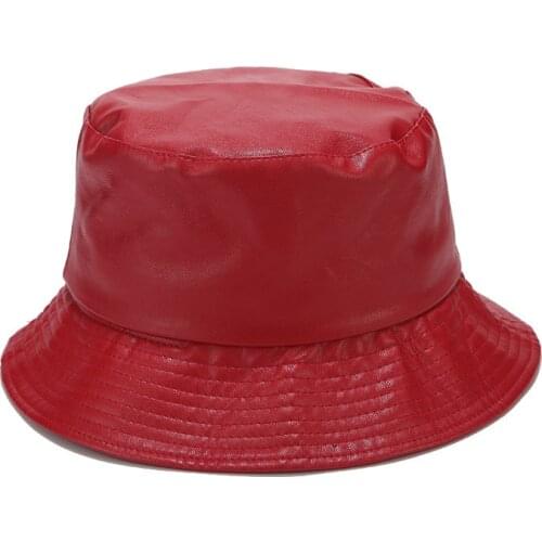 2020 Solid color pu Bucket Hat Fisherman Hat outdoor travel hat Sun Cap Hats for Men and Women 137