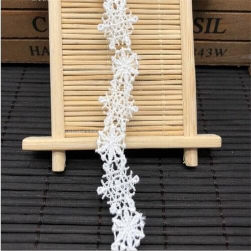 Ivory Polyester Heart Embroidered Lace Edge Trim Fabric Ribbon Handmade DIY Sewing Supplies Craft Decoration