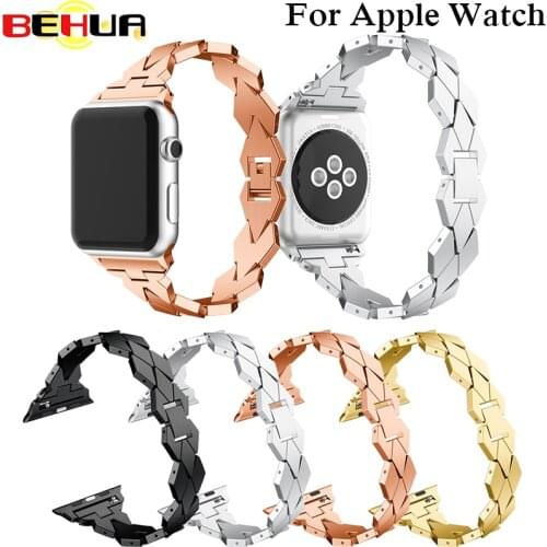 Watch band Strap for Apple Watch Bands 38mm 42mm Adjustable Stainless Steel Strap for iwatch series 4 3 2 1 Bracelet Wristband