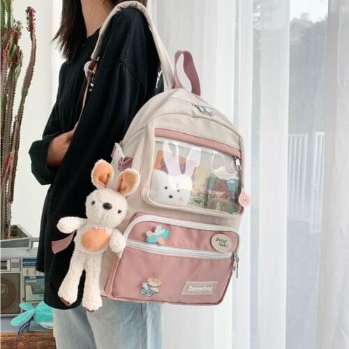 Trendy Cute Womens Backpack 2021 New Korean Student School Bags for Teenage Girls Large Capacity Laptop Travel Backpacks Ladies