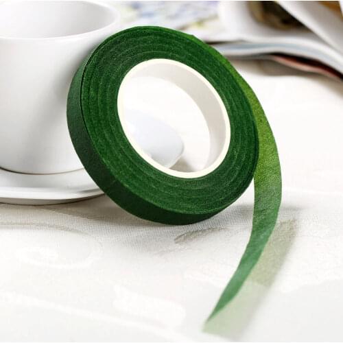 Dophee 12mm dia 30 yard Self-adhesive Tape Florist Stem Tape Wire Floral Work Resealable Elastic Tape Wrap Stem Garland Wreaths