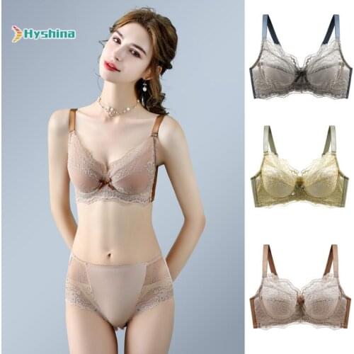 Sexy Lace Breathable Ladies Underwear Comfortable Gathered Thin Bra