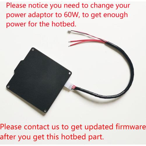 EasyThreed intergrated hotbed for X1, X2, K1,K2, K7, need update firmware, adaptor upgrade to 60W