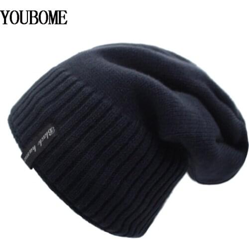 YOUBOME Winter Men Knitted Hat Women Skullies Beanies Hats For Men Mask Gorras Bonnet Male Fur Warm Baggy Beanie Winter Hats Cap