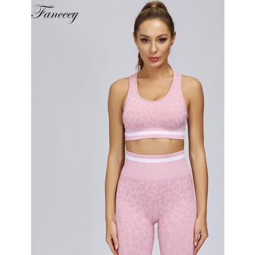Fanceey Seamless Fitness Set Women Yoga Suit High Stretchy Workout Sport Set Women Padded Sports Bra High Waist Legging Gym Set
