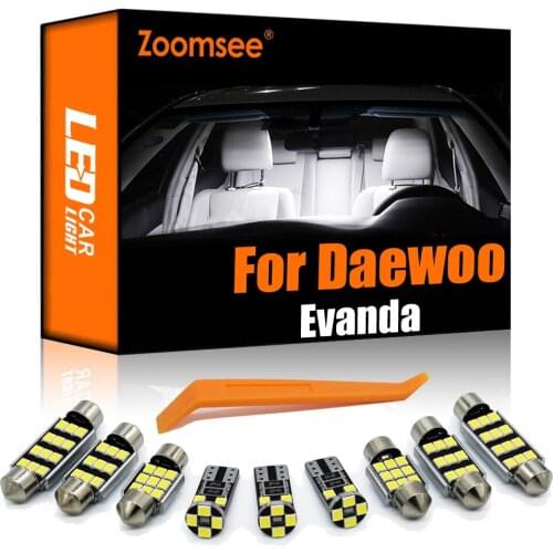 Zoomsee 10Pcs Interior LED For Daewoo Evanda 2000-2006 Canbus Vehicle Indoor Dome Reading Trunk Light Error Free Auto Lamp Kit