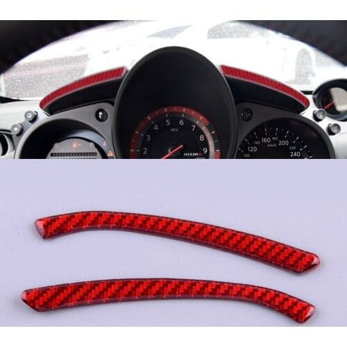 1 Pair Car Dashboard Instrument Panel Cover Trim Sticker Fit For Nissan 370Z 2009 2010 2011 2012 2013 2014 2015 2016 2017-2020