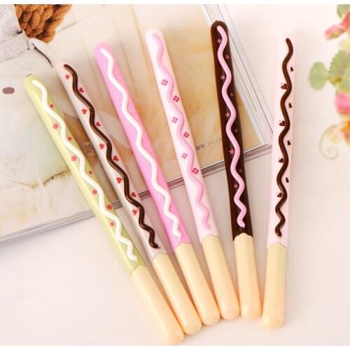 10pcs/set factory wholesale new chocolate biscuits gel pen plastic gel pen stationery school child gift wholesale biscuit pen