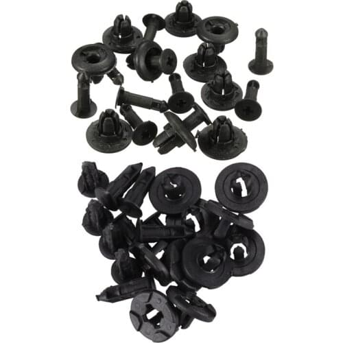 10pcs Front Rear Bumper Push Retainer Clips for GM Type Subaru & 10pcs Plastic Fastener Clip 8mm for Nissan