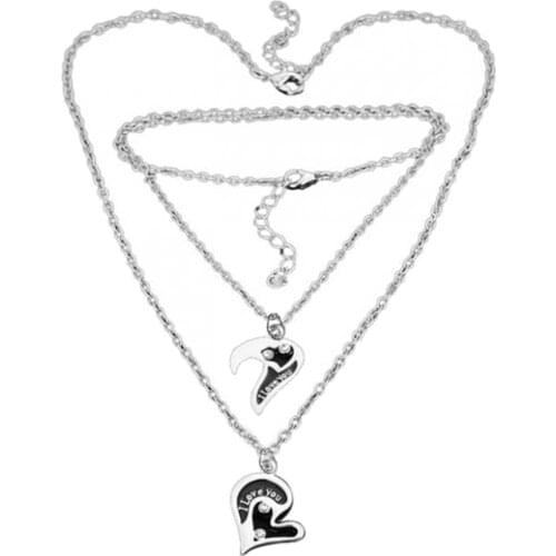 2 Pcs Couples Necklace Partner Necklaces Friendship Necklaces Partner Pendants I Love