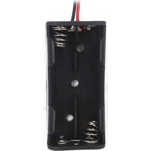5Pcs/lot Hot sell Plastic 3V 2 AAA Battery Holder Case with Red and Black Wire Leads
