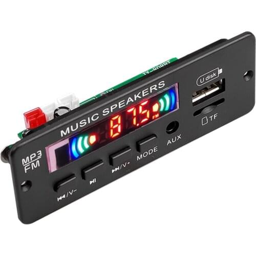 Bluetooth wireless 5V 12V MP3 player WMA decoder board audio module with call recording power amplifier 2*3W