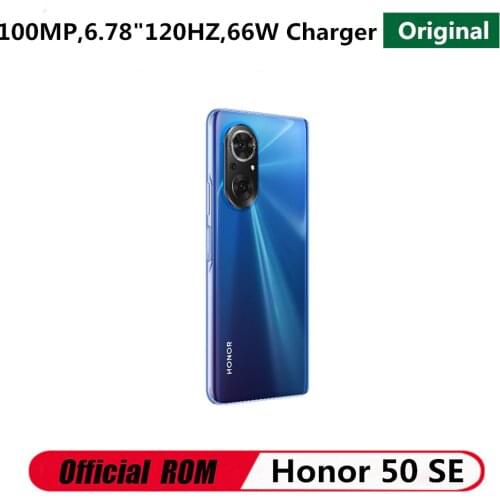 DHL Fast Delivery Honor 50 SE 5G Cell Phone 6.78" OLED 120HZ Screen Fingerprint 100MP 66W Charger Dimensity 900 OTA Face ID