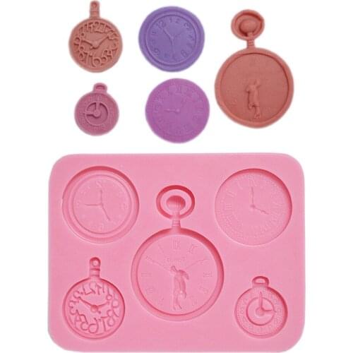 Clock Watch Shapes Silicone Mold Fondant Chocolate Resin Sugarcraft Aroma Stone Ornaments Mould For Pastry Cup Cake Decorating