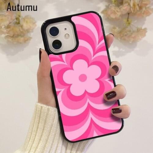 Phone Case for iPhone 12 mini X XS XR 11 Pro Max SE 2020 5 6S 7 8 Plus Samsung Galaxy S8 S9 S10 S20 S21 Pink FLOWER TRANCE Cover