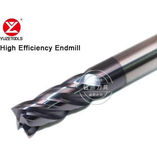 High efficiency milling cutter 4F tungsten steel coating variable leads unequal spacing teeth Processing steel stainless steel