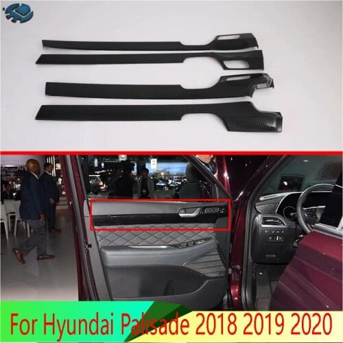 For Hyundai Palisade 2018 2019 2020 Car Inside Door Garnish Body Trim Accent Molding Cover Bezel Styling Protector