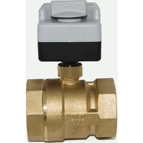 DN50 AC220V 2-way Electric Motorized Ball Valve Three-wire Two Control For Air Conditioning with Manual Switch
