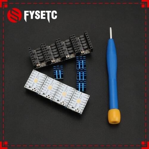2pcs Latest Stepping Motor Mute Driver FYSETC TMC2208 V1.2 + Protector Stepstick Freely Using UART Flying Wires Replace TMC2100