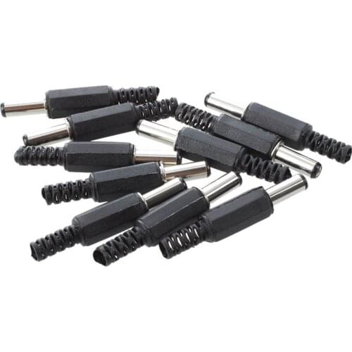 IMC hot 10 x Black Plastic Cover 2.1x5.5mm Male DC Power Plug Jack Connector