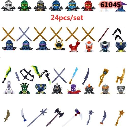 24pcs/Set Masters of Spinjitzu Jay Cole Kai Zane Lloyd Nya Mini Toy Doll Figure Building Motorcycle Block Toys Gift