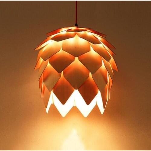 Loft Wood Creative Simple Pendant light Modern Fashion Lamps For Dining Room Restaurant Bedroom Living Room Shape LED