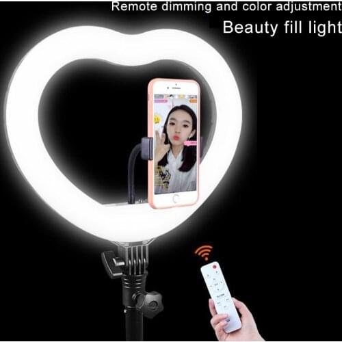 MAMNE 12 inch Love Selfie Ring Light Diammable Video Studio Photography Lighting Photo For Youtube Live Streaming Camera Phone