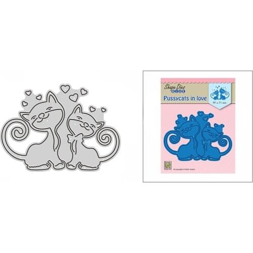 2021 New Lovely Cats In Love Metal Cutting Dies for DIY Scrapbooking Decorative and Card Making Paper Craft Embossing No Stamps