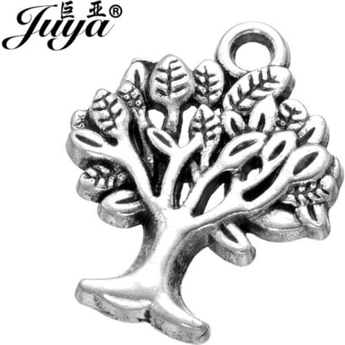 20pcs 22*18mm Fashion Zinc Alloy Trees Charms Pendant Simple Ancient Jewelry For Bracelet Necklace DIY Making Accessories