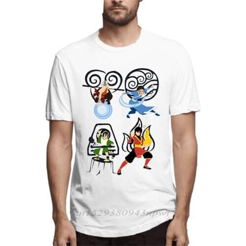 Men Cartoon Avatar The Last Airbender Aang Katara T-shirt New Custom Camiseta Cotton Free Shipping T shirt