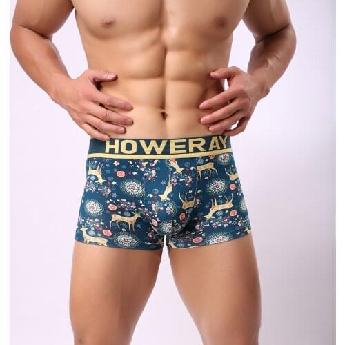 Animal Cute Mens Underwear Boxers Brand Howe Ray Boxershorts Men Cotton U Convex Seamless Boxer Shorts Male Christmas Panties