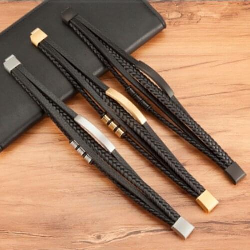 2021 New Style Hand-woven Multi-layer Combination Accessory Bracelet Punk Mens Leather Bracelet Classic Trend Men Party Jewelry