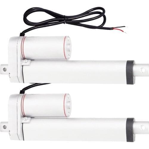 Set of 2PCS Heavy Duty 200mm 8" Linear Actuators Stroke 12 Volt DC 1000N 220 Pound Max Lift 14mm/s Speed